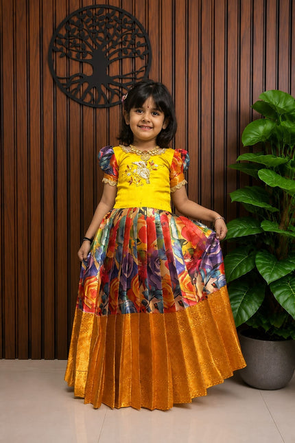 Pure kanjivaram silk kids gown SS805