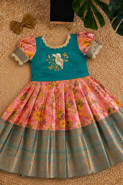 Pure kanjivaram silk kids gown SS805