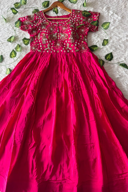 Partywear Maggam work Gown SS812