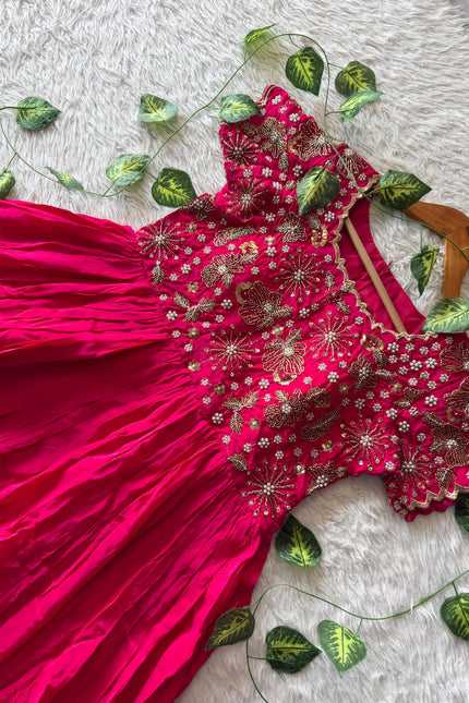 Partywear Maggam work Gown SS812