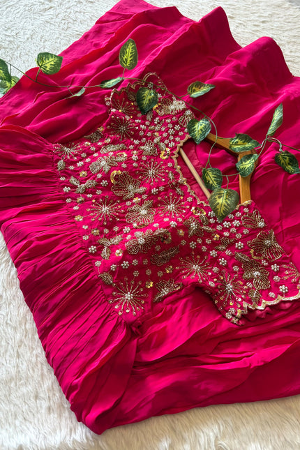 Partywear Maggam work Gown SS812