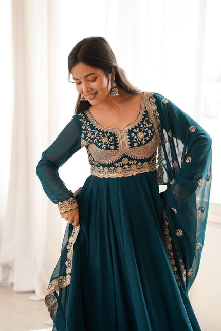 Blooming Georgette Designer Gown SS818