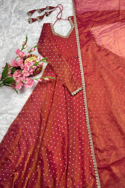 Party wear gown with dupatta SS878