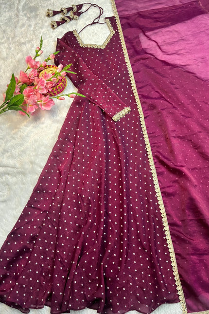 Party wear gown with dupatta SS878