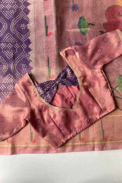 Saree with kalamkari pichwai pallu SS886