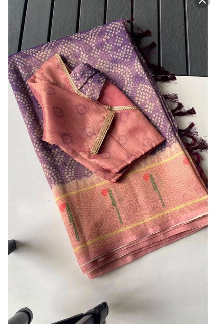 Saree with kalamkari pichwai pallu SS886