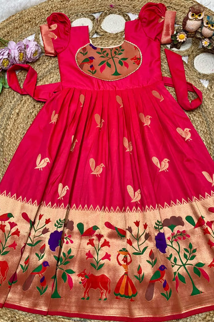 PAITHANI BORDER Designer Kids Gown SS900