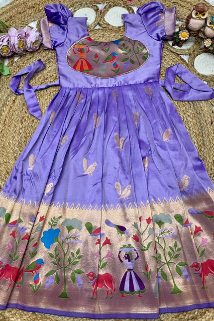 PAITHANI BORDER Designer Kids Gown SS900