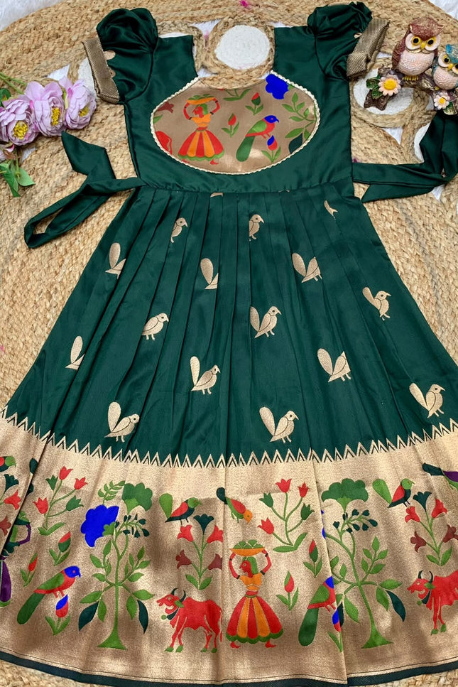 PAITHANI BORDER Designer Kids Gown SS900