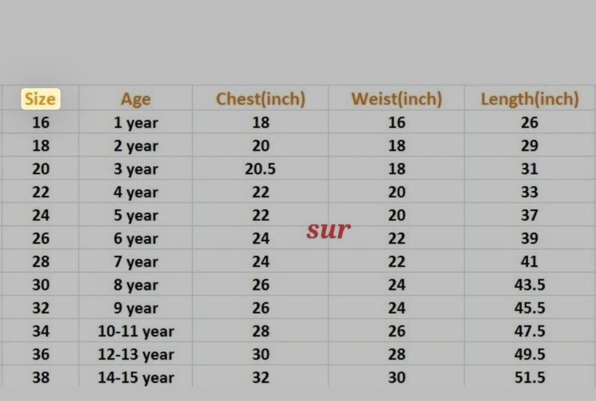 Size Chart