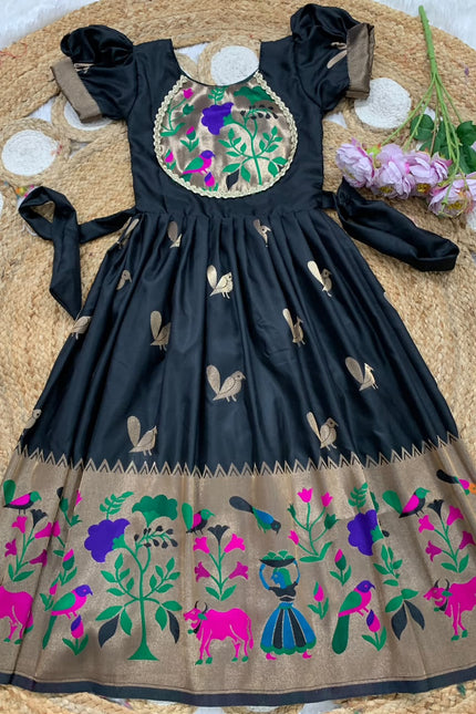 PAITHANI BORDER Designer Kids Gown SS900