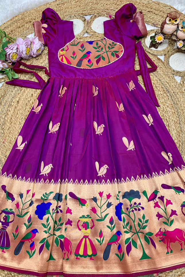 PAITHANI BORDER Designer Kids Gown SS900