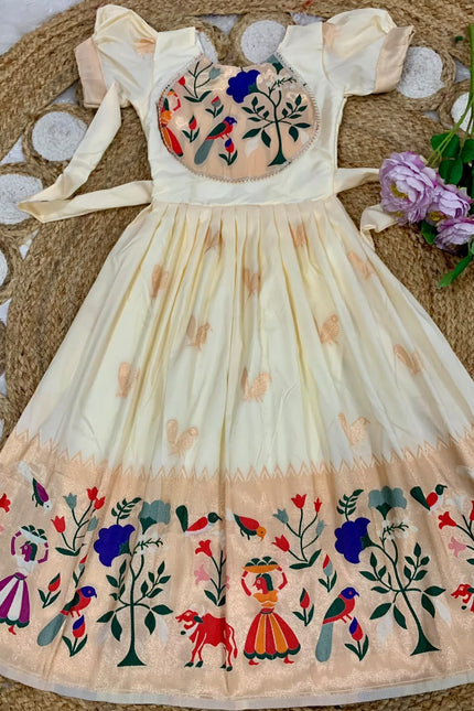 PAITHANI BORDER Designer Kids Gown SS900