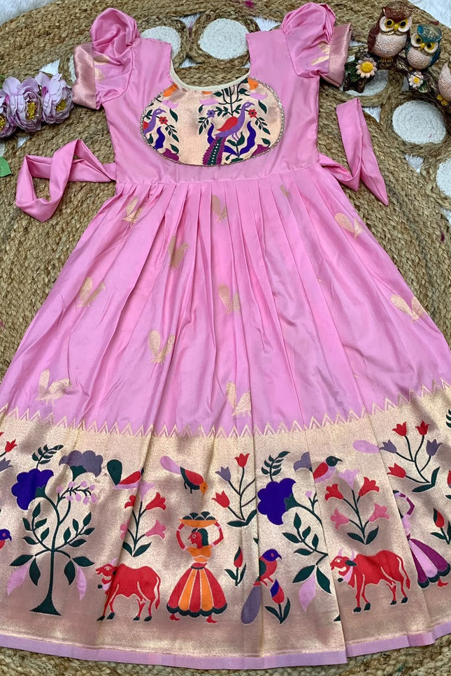 PAITHANI BORDER Designer Kids Gown SS900