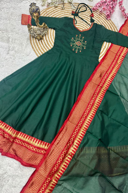 Span cotton fabric vintage gown SS899