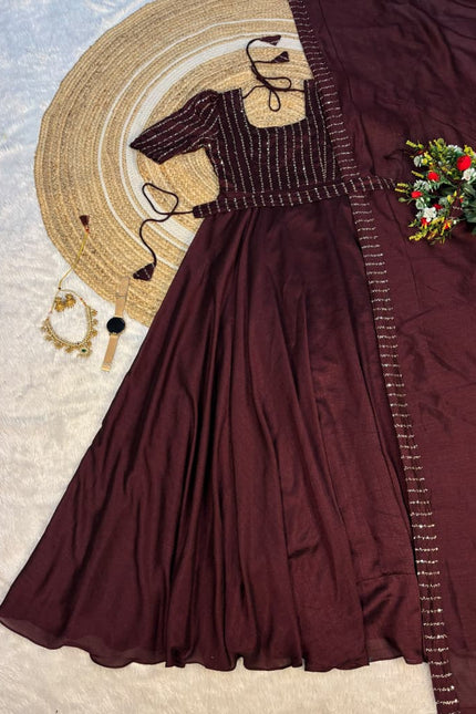 Party wear draping style gown outfit SS898