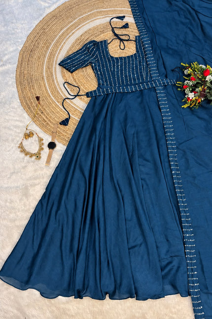 Party wear draping style gown outfit SS898