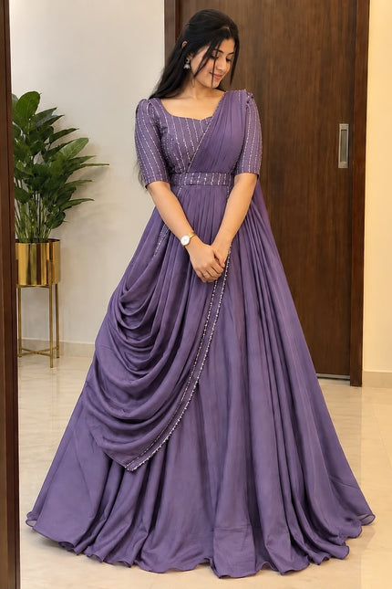 Party wear draping style gown outfit SS898