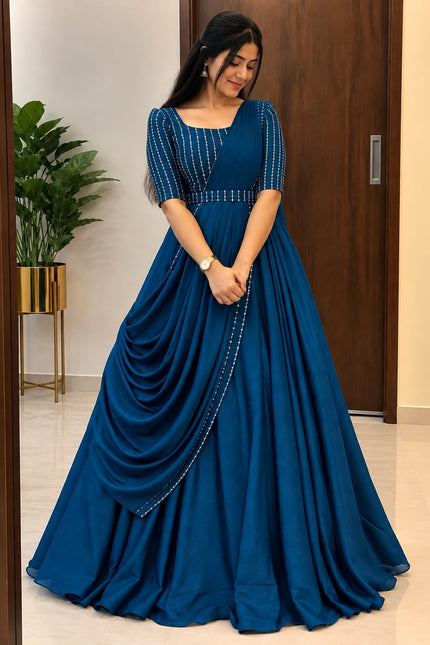 Party wear draping style gown outfit SS898