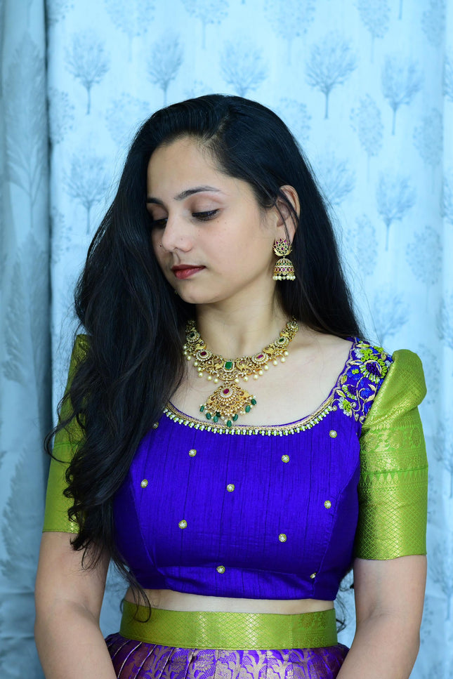 Semi Kanchi Pattu Mother & Daughter combo SS913