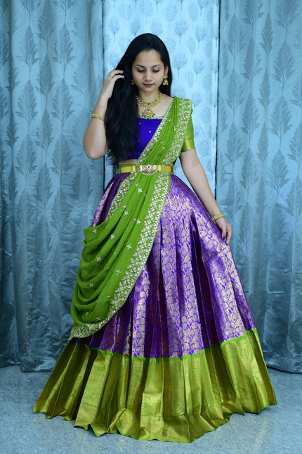 Semi Kanchi Pattu Mother & Daughter combo SS913