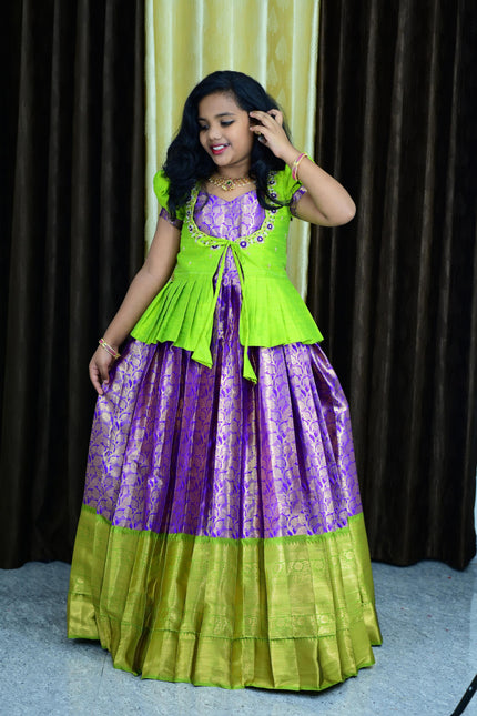 Semi Kanchi Pattu Mother & Daughter combo SS913