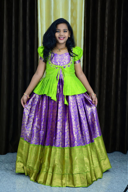 Semi Kanchi Pattu Mother & Daughter combo SS913