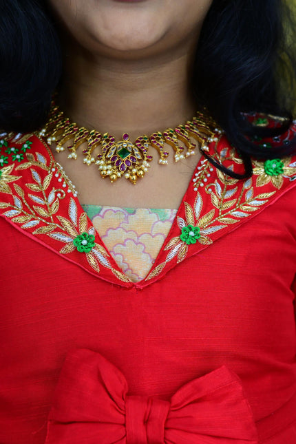 soft tissue zardosi collar work Lehanga SS906