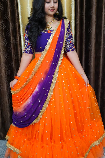 Dyable pure Georgette Mother & Daughter combo SS905
