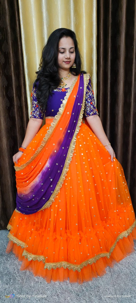 Dyable pure Georgette Mother & Daughter combo SS905