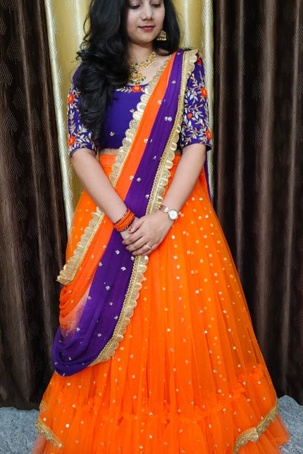 Dyable pure Georgette Mother & Daughter combo SS905