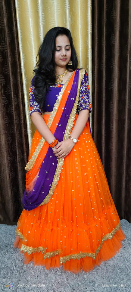 Dyable pure Georgette Mother & Daughter combo SS905