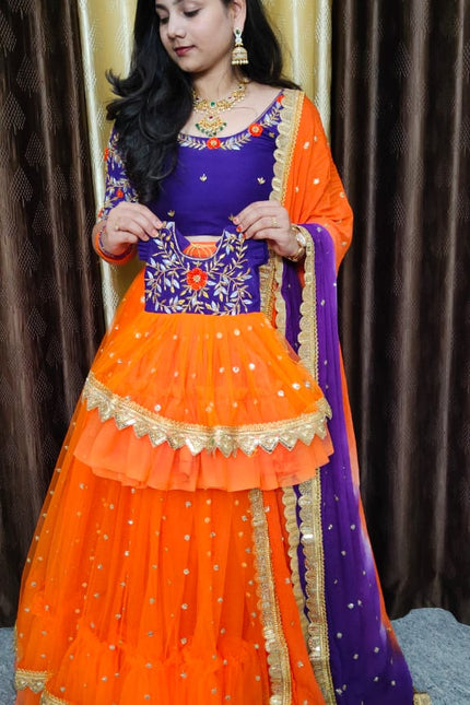 Dyable pure Georgette Mother & Daughter combo SS905