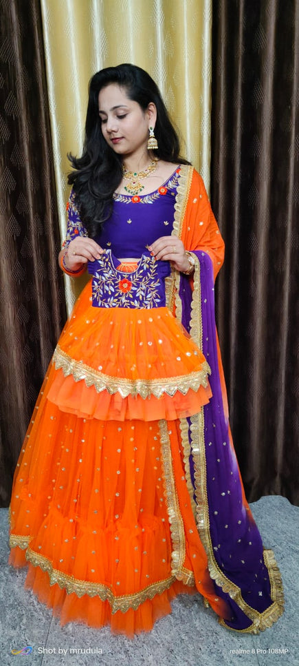 Dyable pure Georgette Mother & Daughter combo SS905