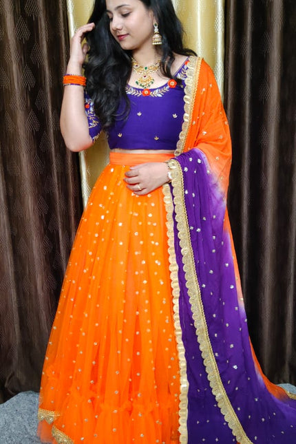 Dyable pure Georgette Mother & Daughter combo SS905