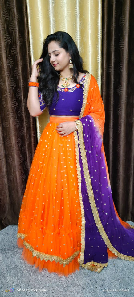 Dyable pure Georgette Mother & Daughter combo SS905