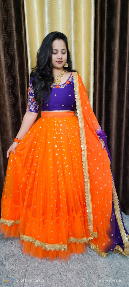 Dyable pure Georgette Mother & Daughter combo SS905