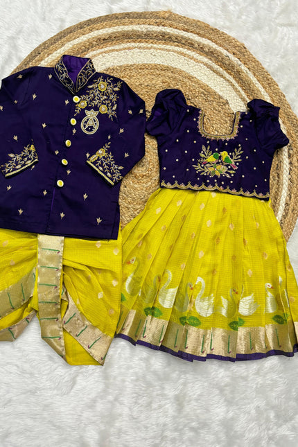 Pure soft Kota Maggam work Family combo SS909