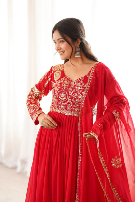 Blooming Georgette Sequence Embroidery Gown SS926