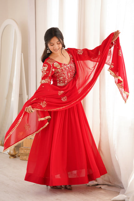 Blooming Georgette Sequence Embroidery Gown SS926
