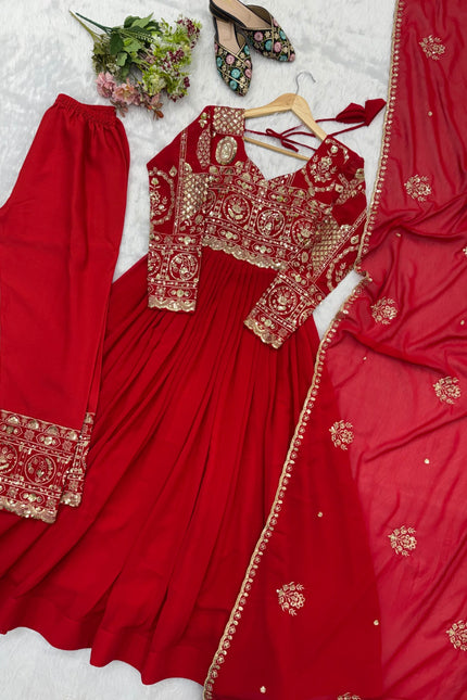 Blooming Georgette Sequence Embroidery Gown SS926
