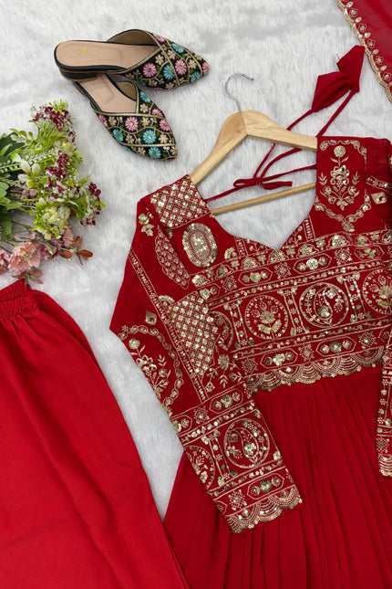 Blooming Georgette Sequence Embroidery Gown SS926