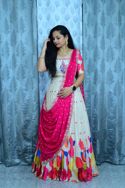 Soft pure banglore silk floral design festive collection SS962