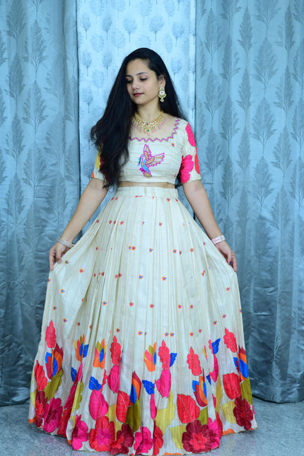 Soft pure banglore silk floral design festive collection SS962
