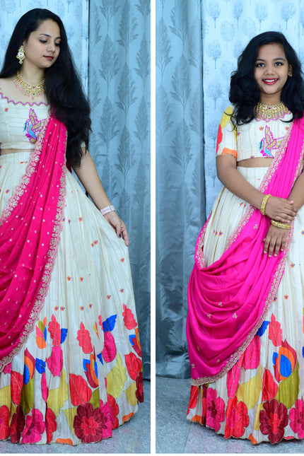 Soft pure banglore silk floral design festive collection SS962
