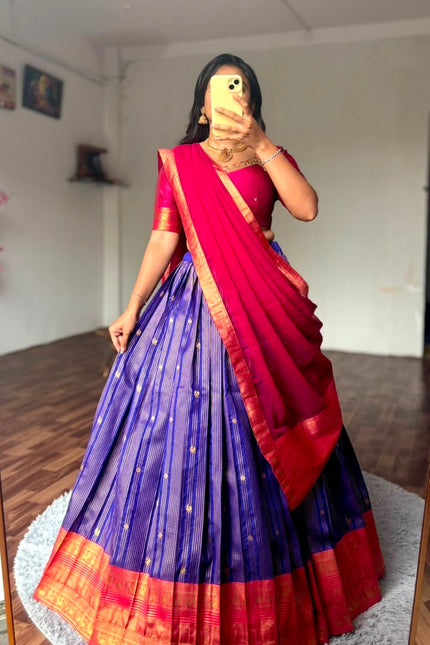 GADWAL SILK HALF SAREE SET  SS931