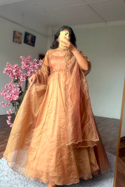 Golden Charm luxury Party wear Gown SS929
