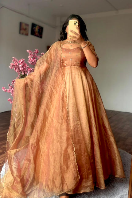 Golden Charm luxury Party wear Gown SS929