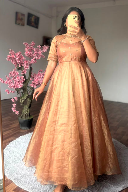 Golden Charm luxury Party wear Gown SS929