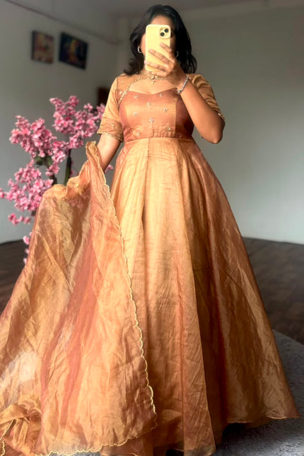 Golden Charm luxury Party wear Gown SS929